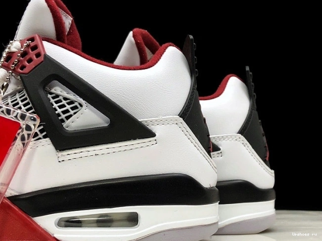 308497-160 Black White Air Jordan 4 Fire Red Men 0723